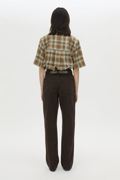 Camilla & Marc | Arian Short Sleeve Check Shirt - Chocolate Check