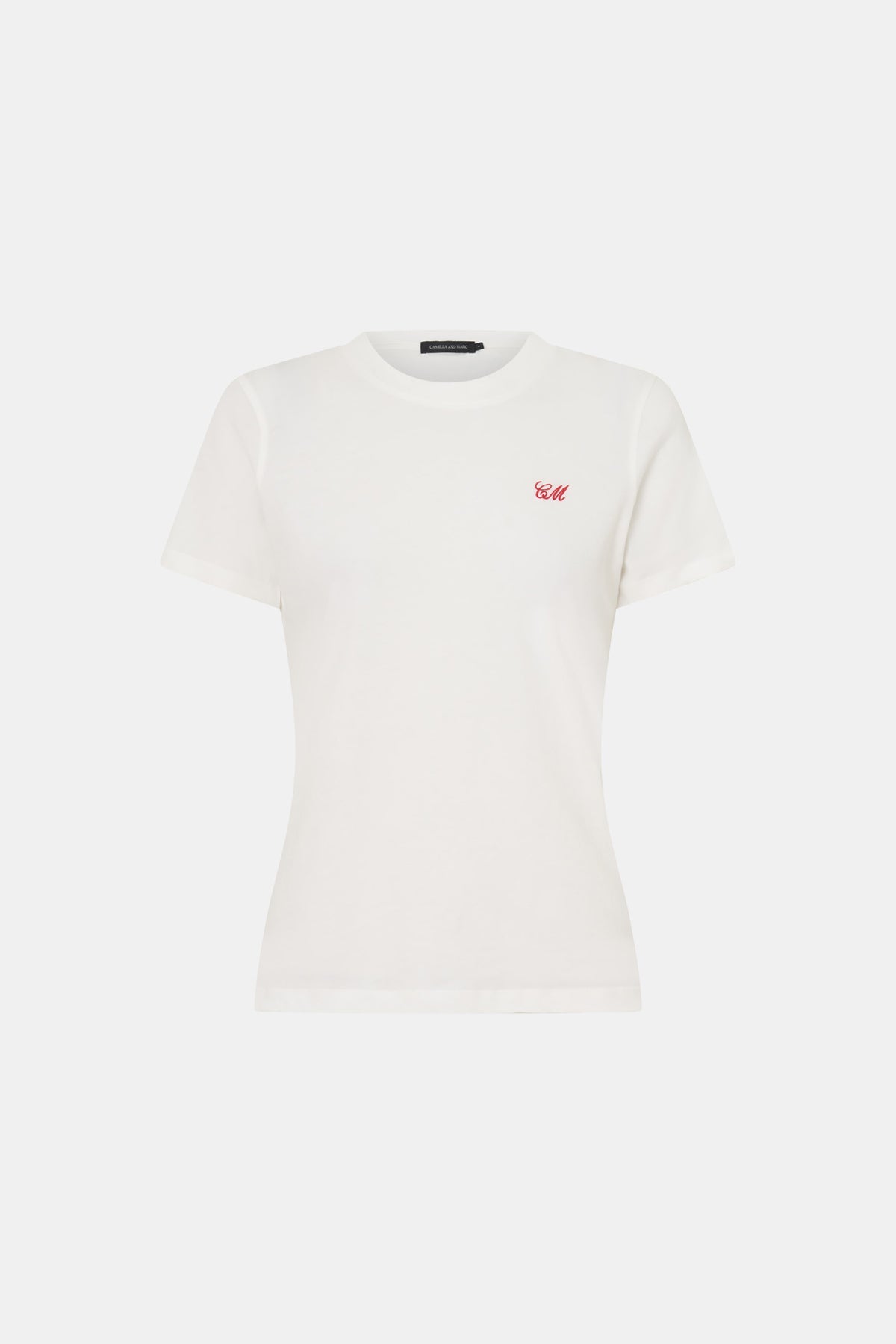 Camilla & Marc | Birdie Fitted Tee - Soft White / Red