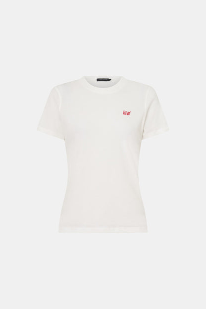 Camilla & Marc | Birdie Fitted Tee - Soft White / Red