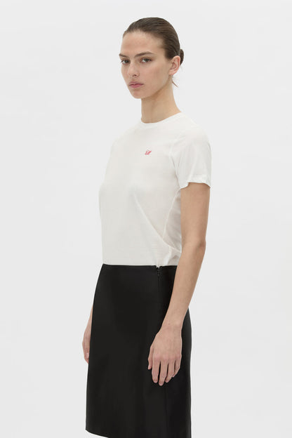 Camilla & Marc | Birdie Fitted Tee - Soft White / Red
