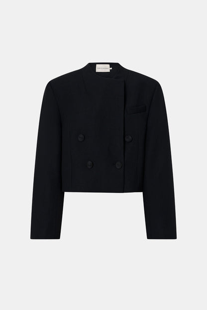 Camilla & Marc | Caius Collarless Cropped Blazer - Black