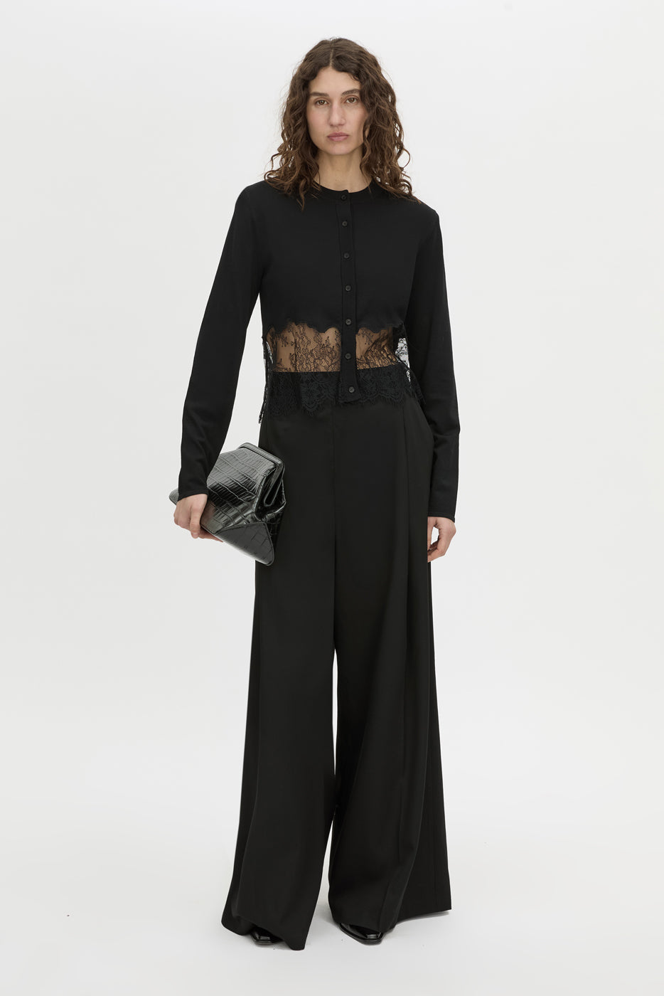 Camilla & Marc | Cayana Lace Detail Cardi - Black