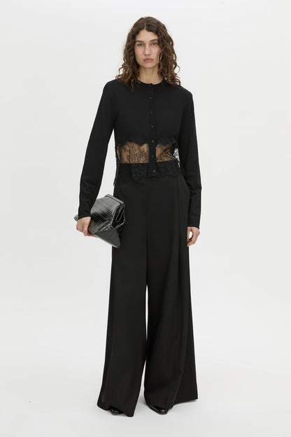 Camilla & Marc | Cayana Lace Detail Cardi - Black