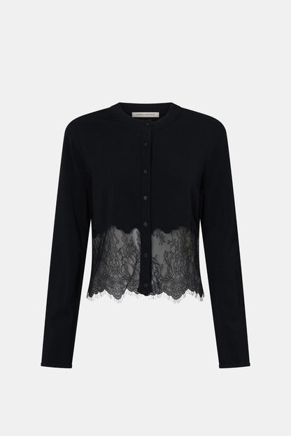 Camilla & Marc | Cayana Lace Detail Cardi - Black