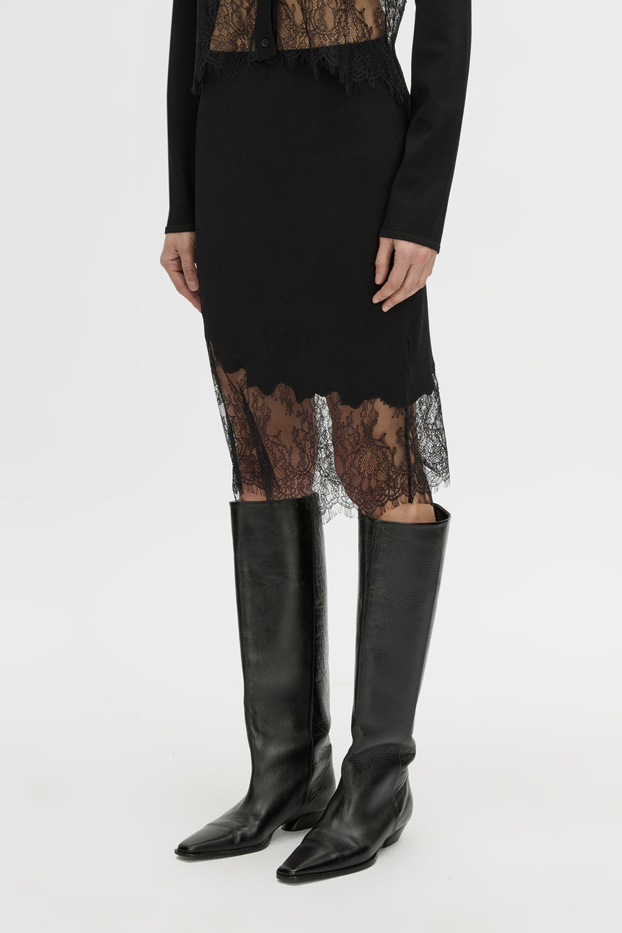 Camilla & Marc | Cayana Lace Knit Skirt - Black