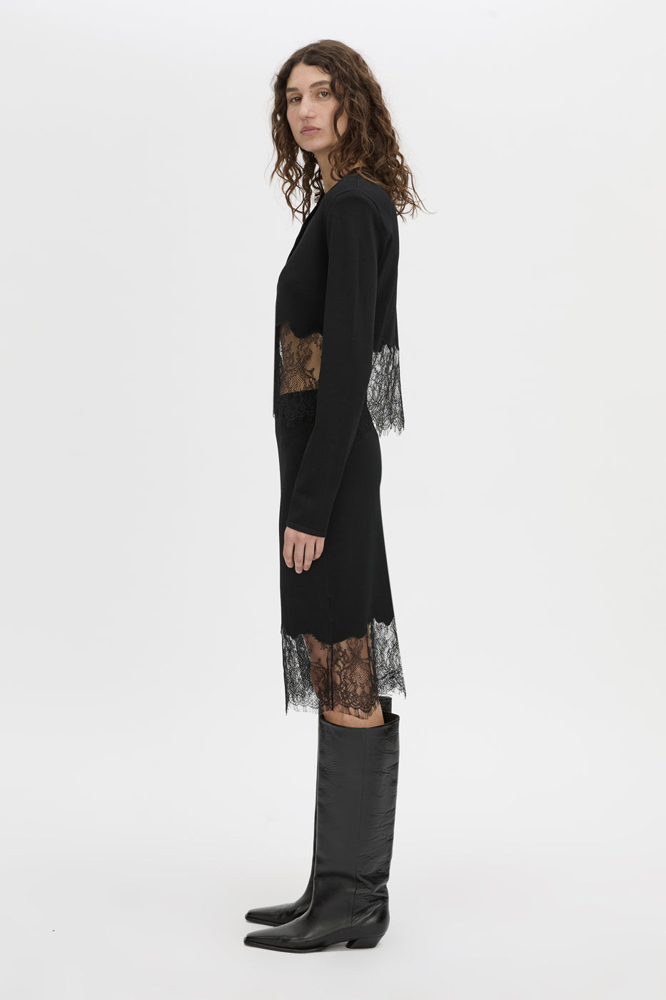 Camilla & Marc | Cayana Lace Knit Skirt - Black
