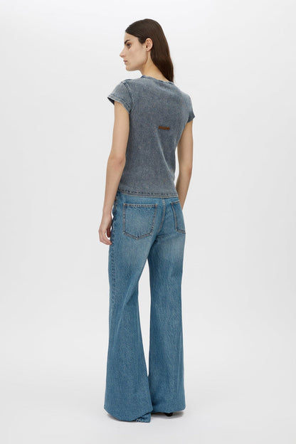 Camilla and Marc | Elara Rib Logo Tee - Classic Blue