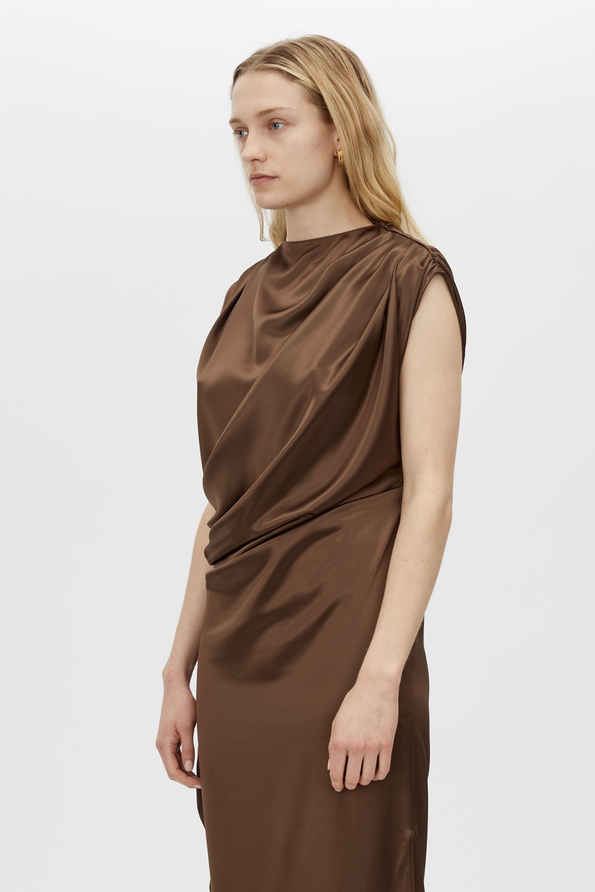 Camilla and Marc | Elowyn Drape Detail Midi Dress - Espresso Camilla and Marc | Elowyn Drape Detail Midi Dress - Espresso