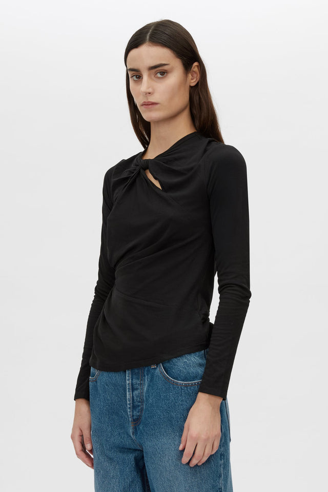 Camilla and Marc | Felton Knot Long Sleeve Tee - Black