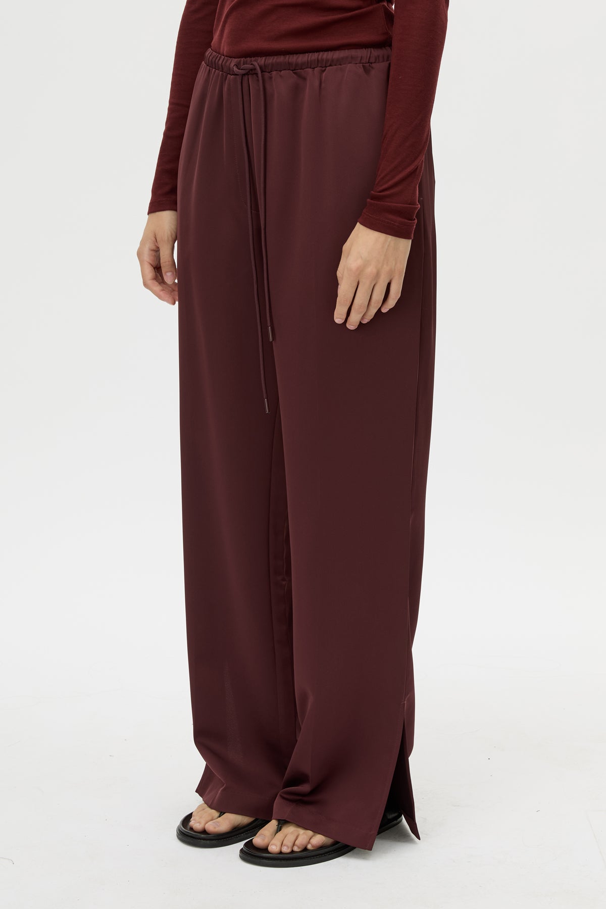 Camilla & Marc | Ground Satin Pant - Burgundy