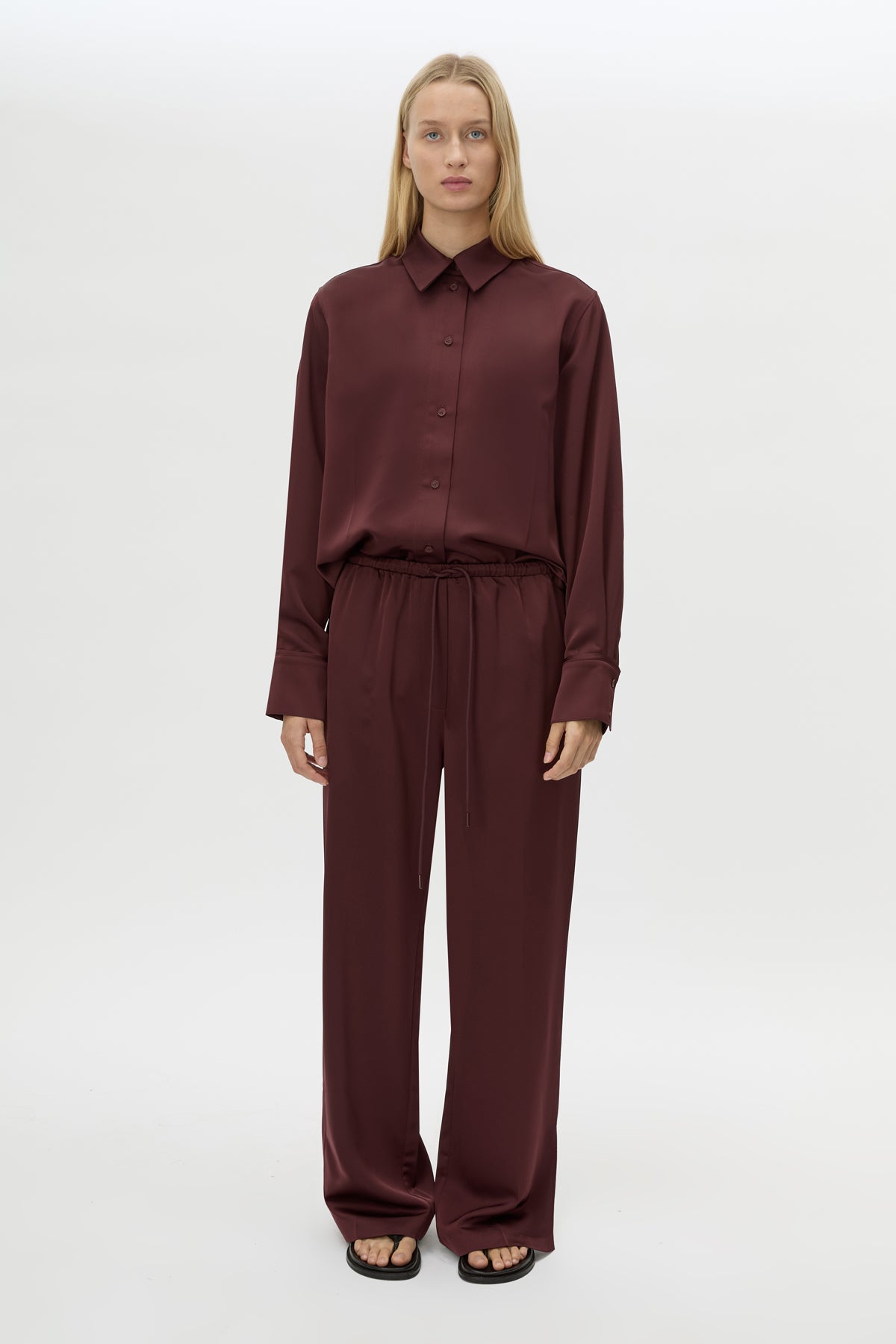 Camilla & Marc | Ground Satin Pant - Burgundy