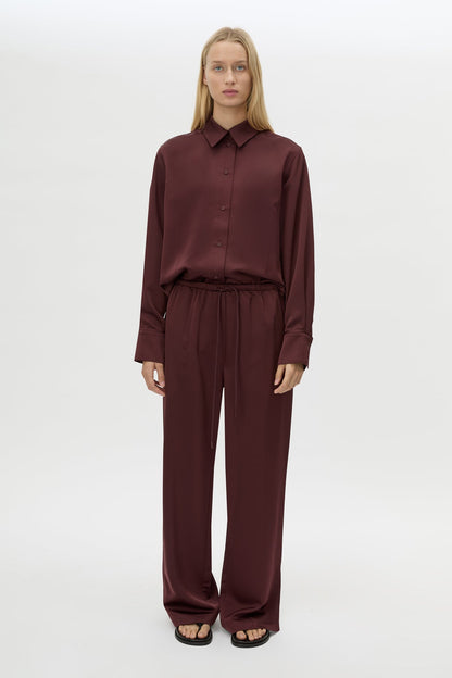 Camilla & Marc | Ground Satin Pant - Burgundy
