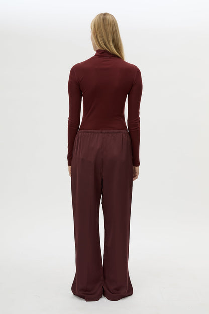 Camilla & Marc | Ground Satin Pant - Burgundy