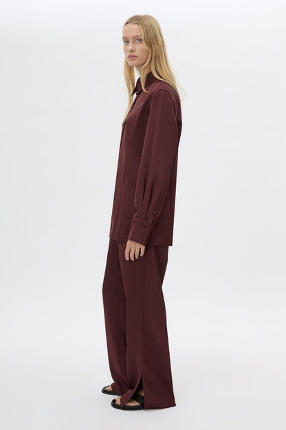 Camilla & Marc | Ground Satin Pant - Burgundy