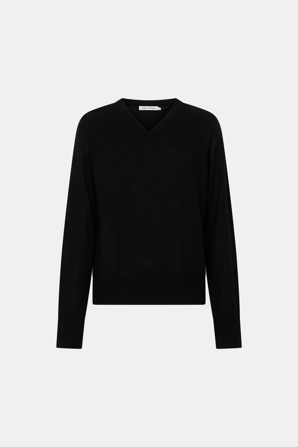 Camilla and Marc | Leona Knit V Neck Sweater - Charcoal Melange