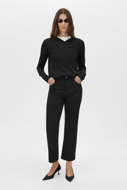 Camilla and Marc | Leona Knit V Neck Sweater - Charcoal Melange