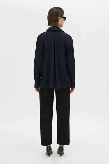 Camilla & Marc | Lourdes Check Half Placket Shirt - Navy