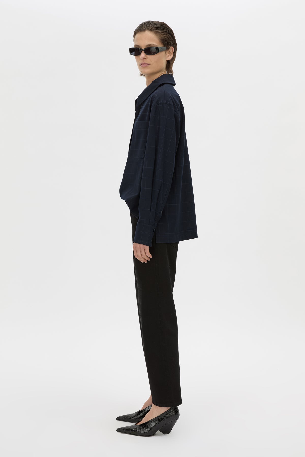 Camilla & Marc | Lourdes Check Half Placket Shirt - Navy