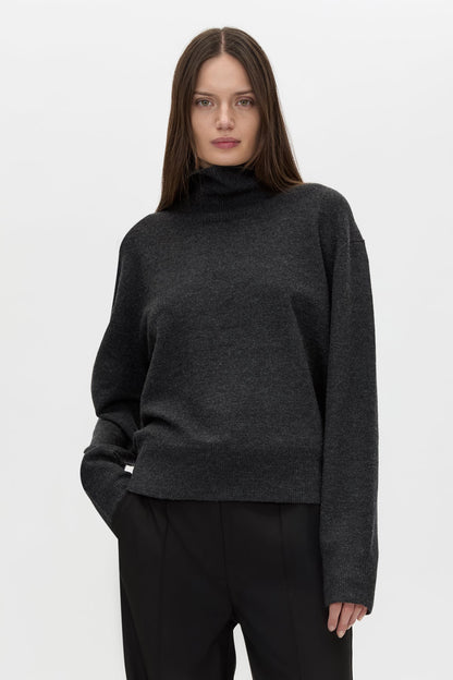 Camilla & Marc | Margot Turtleneck Knit Sweater - Charcoal