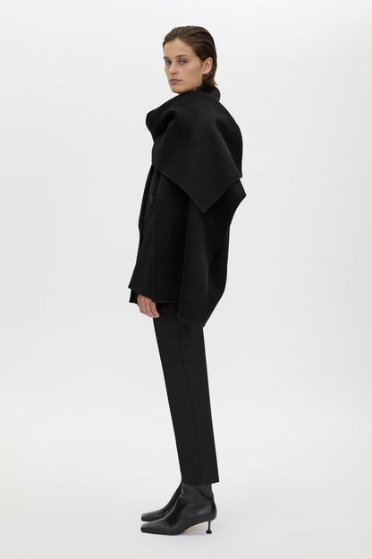 Camilla & Marc | Memoria Short Coat With Scarf - Black