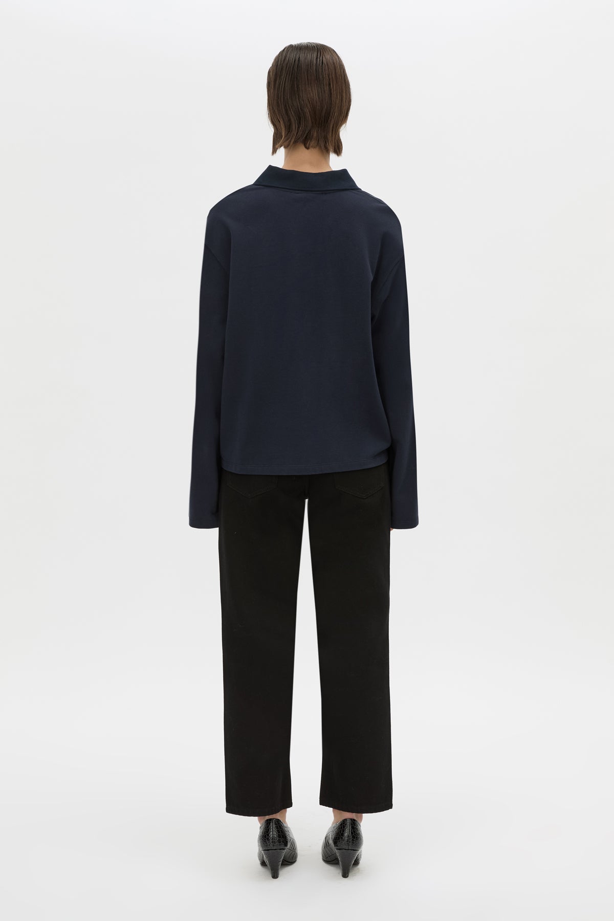 Camilla & Marc | Moreno Long Sleeve Polo Top - Navy