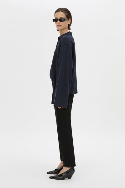 Camilla & Marc | Moreno Long Sleeve Polo Top - Navy