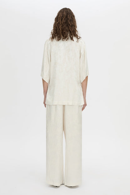 Camilla & Marc | Naidee Satin Short Sleeve Shirt - Ivory