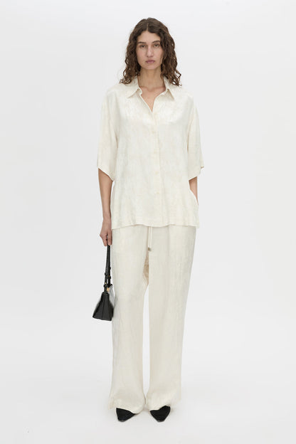 Camilla & Marc | Naidee Satin Short Sleeve Shirt - Ivory
