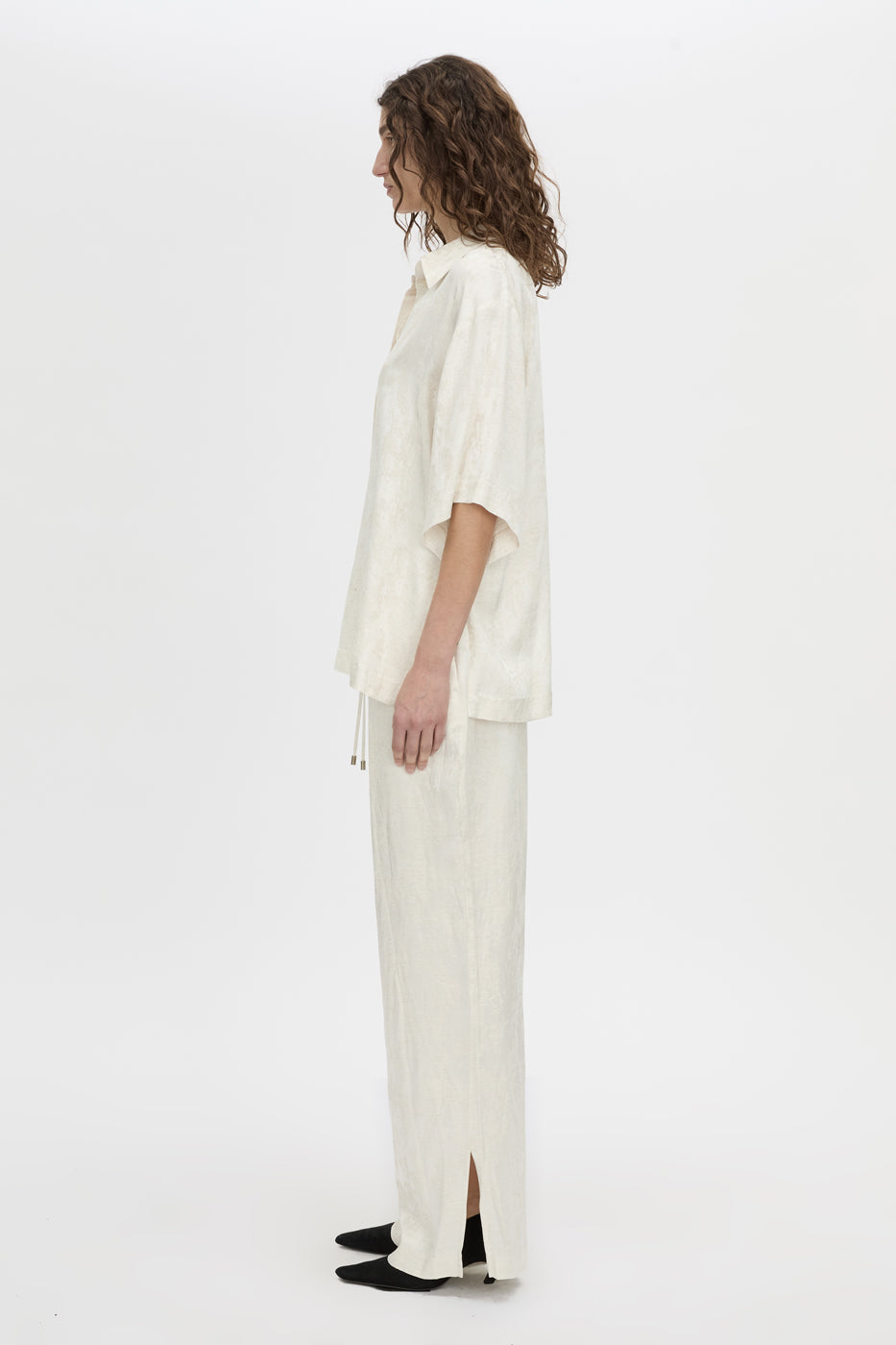 Camilla & Marc | Naidee Satin Short Sleeve Shirt - Ivory
