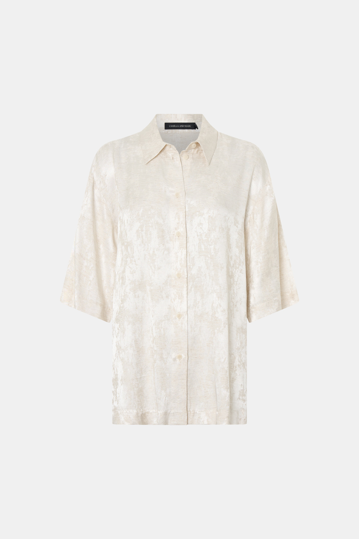 Camilla & Marc | Naidee Satin Short Sleeve Shirt - Ivory