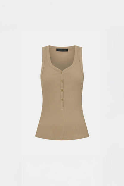 Camilla and Marc | Nora Button Down Tank - Sepia