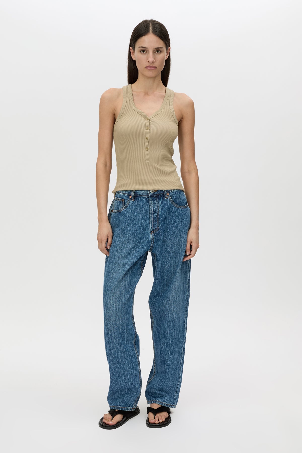 Camilla and Marc | Nora Button Down Tank - Sepia