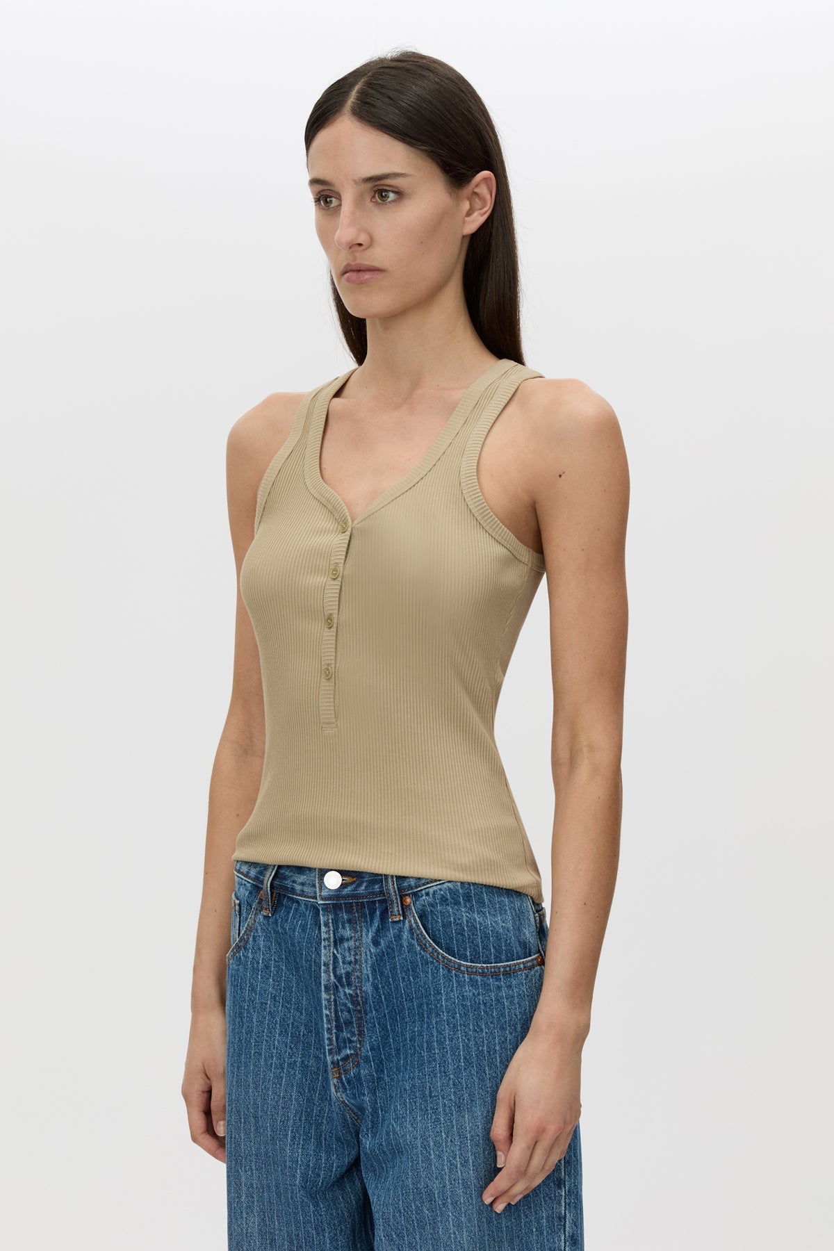 Camilla and Marc | Nora Button Down Tank - Sepia