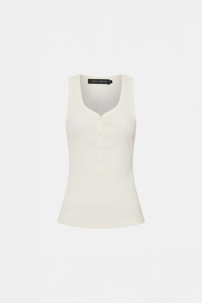 Camilla and Marc | Nora Button Down Tank - Soft White