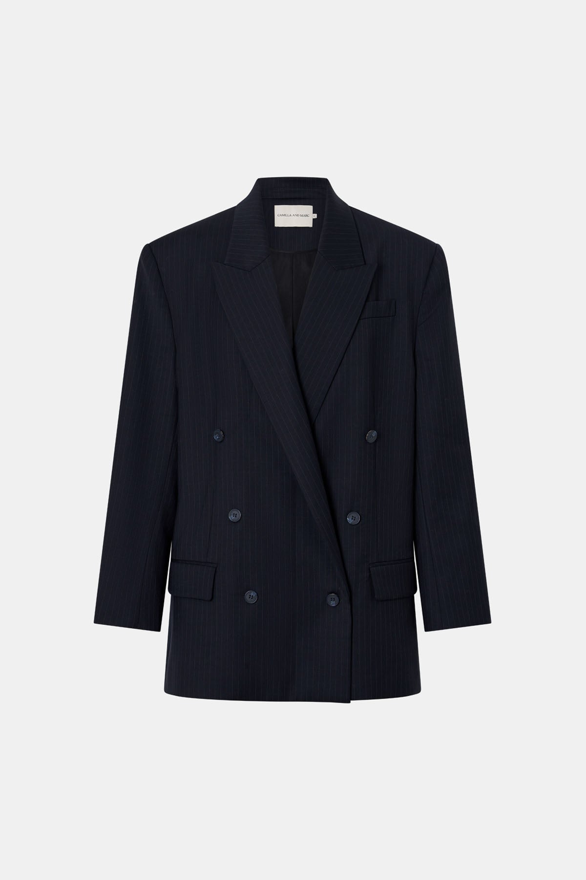Camilla & Marc | Orban Oversized Blazer - Navy Pinstripe