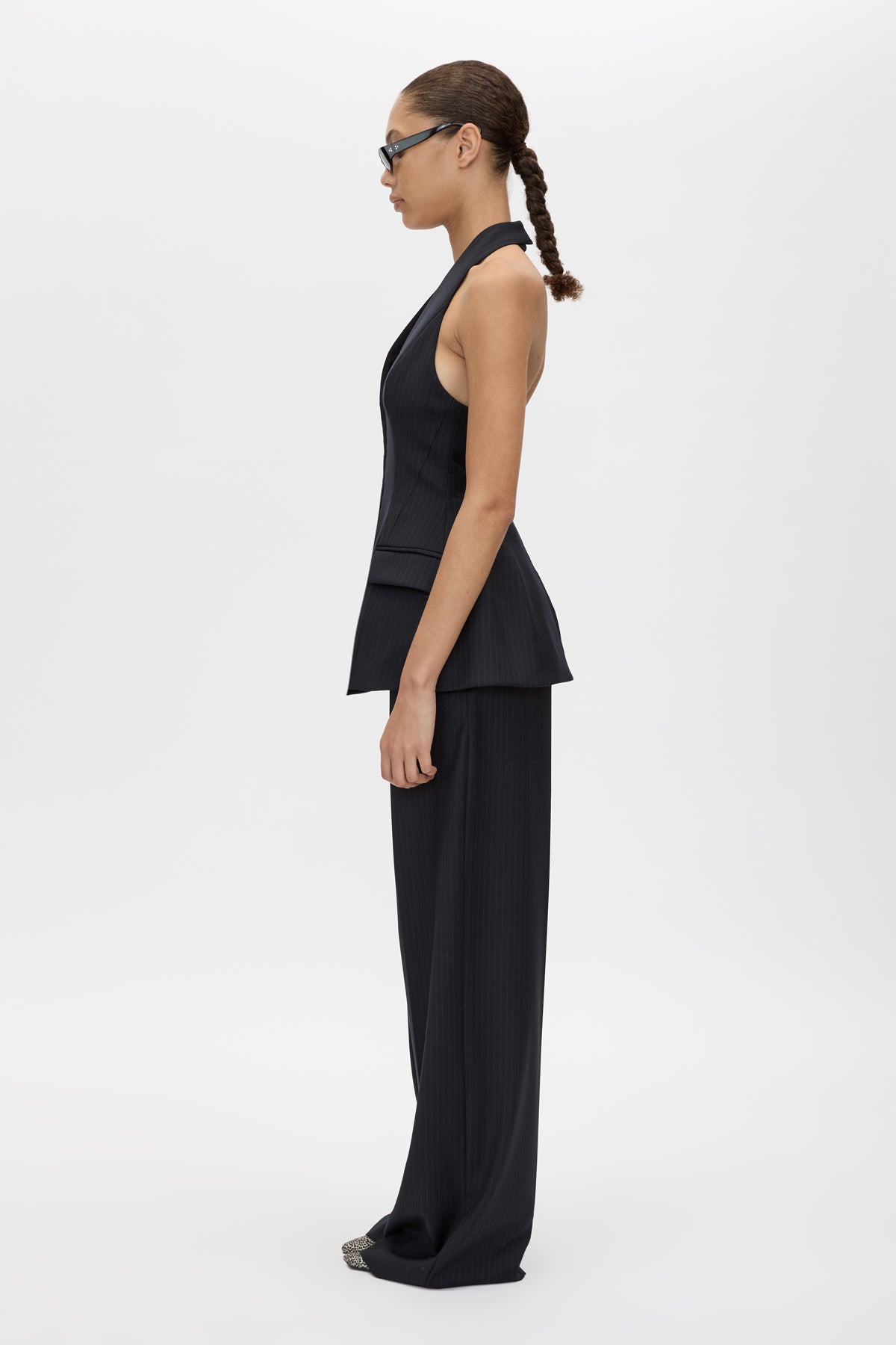 Camilla & Marc | Orban Tailored Halter Top - Navy Pinstripe