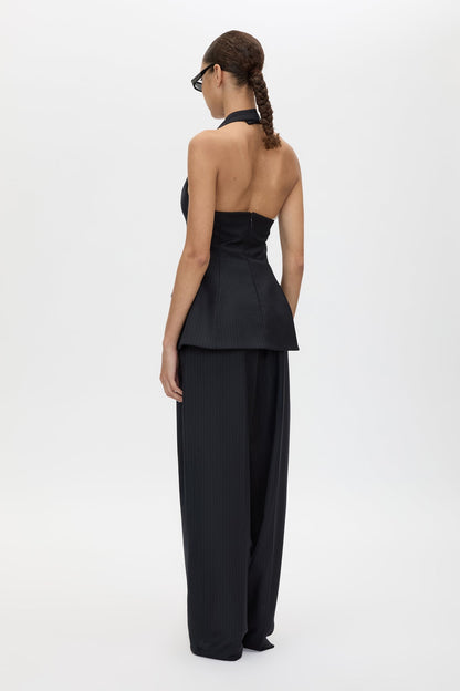 Camilla & Marc | Orban Mid Rise Wide Leg Pant - Navy Pinstripe