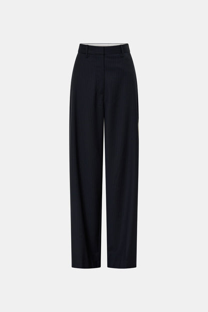 Camilla & Marc | Orban Mid Rise Wide Leg Pant - Navy Pinstripe