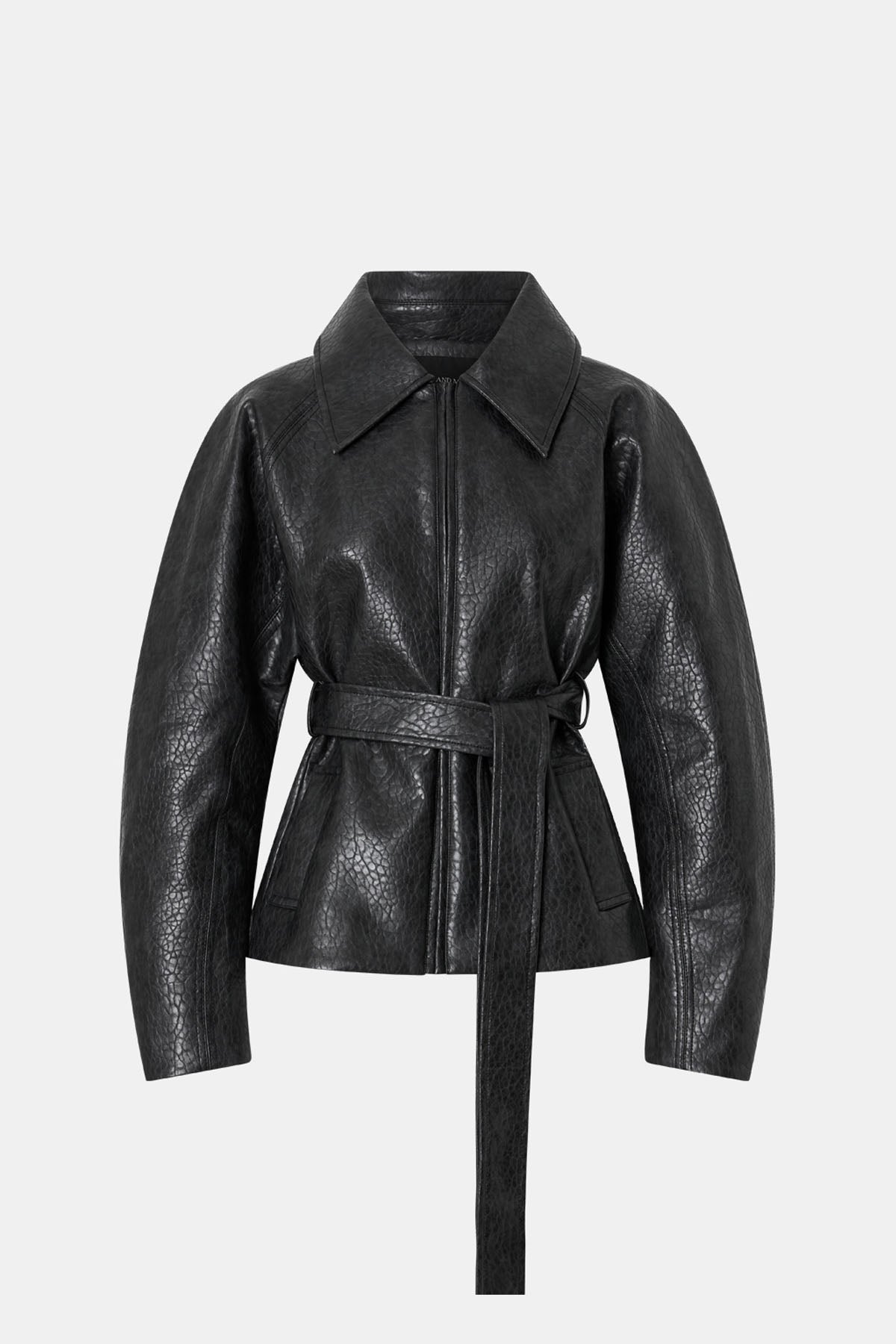 Camilla & Marc | Oreno Croc Belted Jacket - Charcoal