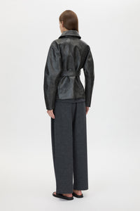 Camilla & Marc | Oreno Croc Belted Jacket - Charcoal