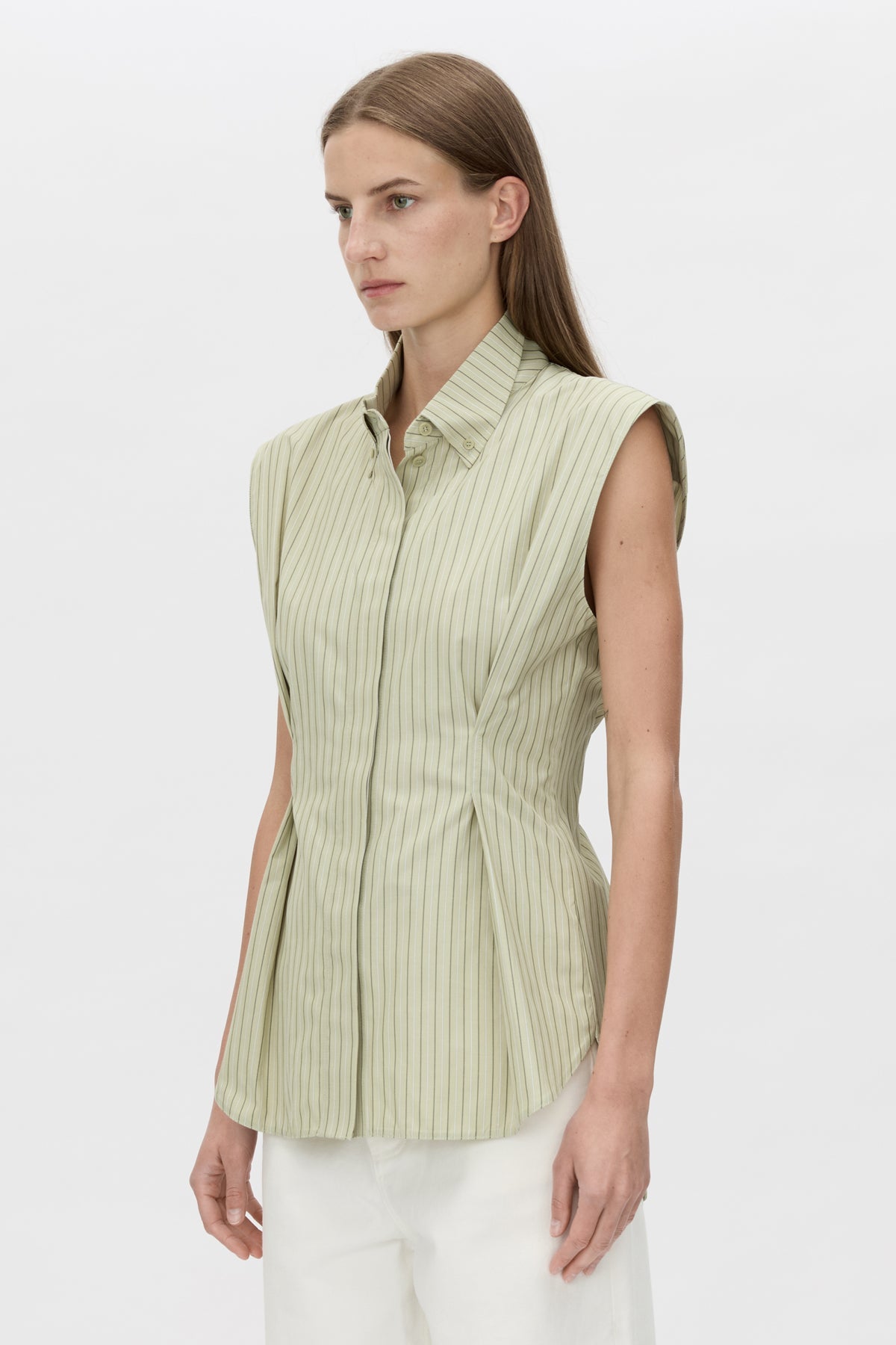 Camilla and Marc | Pico Shirt - Multi Olive Stripe