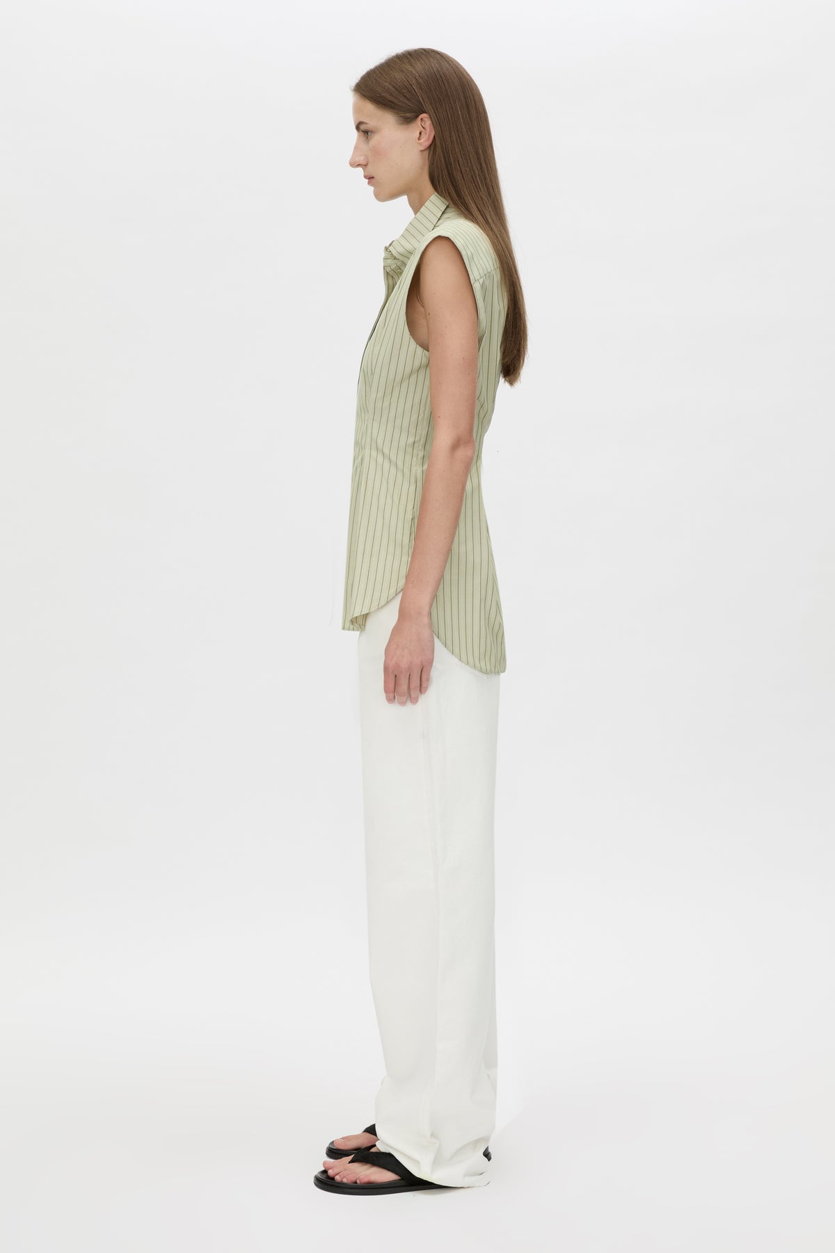 Camilla and Marc | Pico Shirt - Multi Olive Stripe