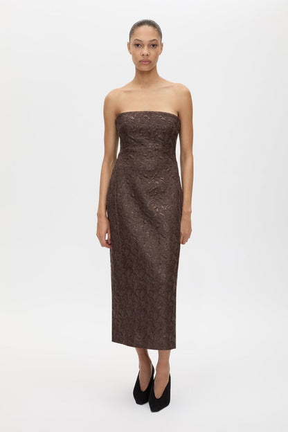 Camilla & Marc | Rennick Strapless Midi Dress - Chocolate