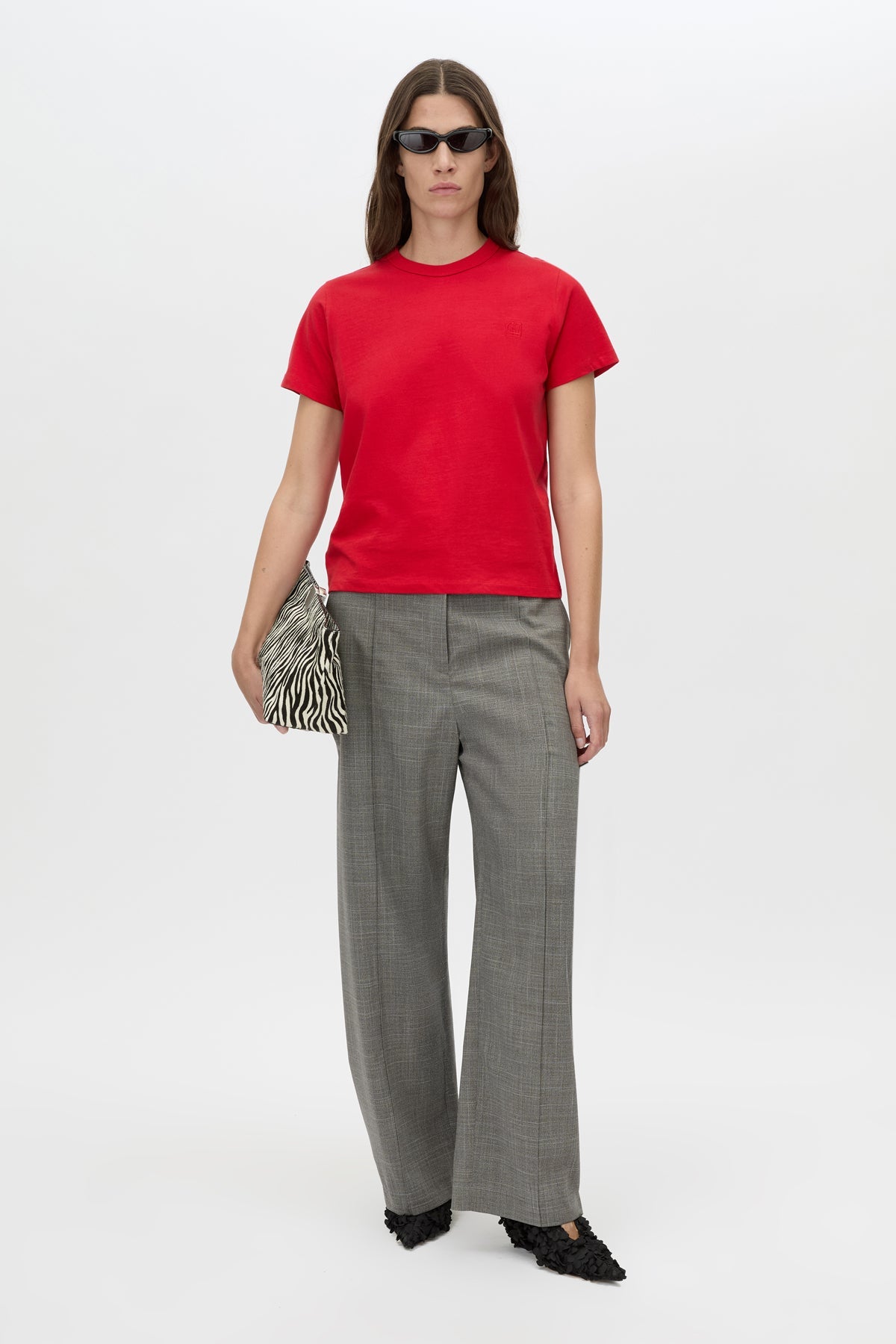 Camilla and Marc | Rosa Monogram Neat Fit Tee - Poppy Red
