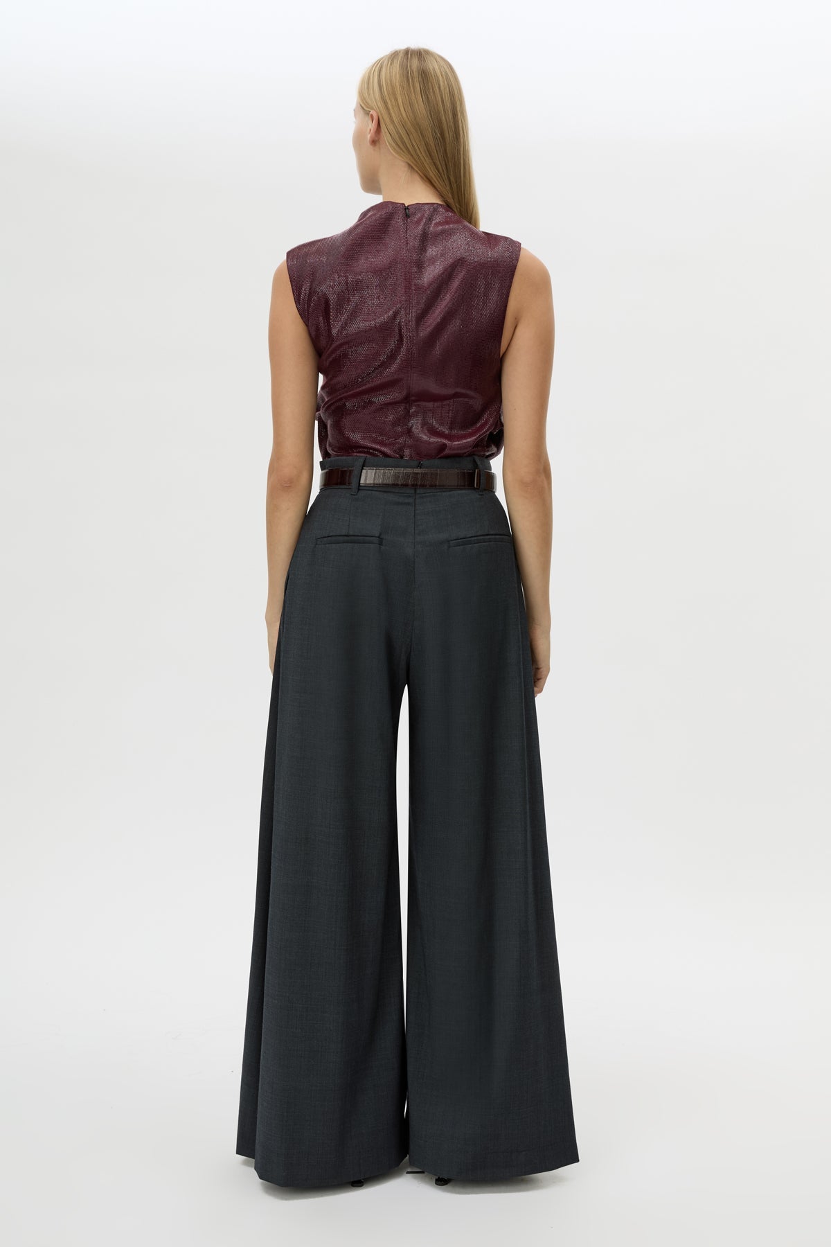 Camilla & Marc | Sana Drape Tailored Top - Burgundy