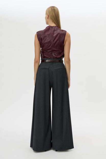 Camilla & Marc | Sana Drape Tailored Top - Burgundy