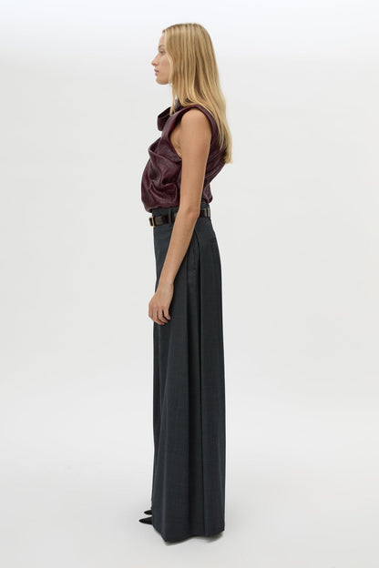 Camilla & Marc | Sana Drape Tailored Top - Burgundy