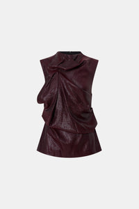 Camilla & Marc | Sana Drape Tailored Top - Burgundy