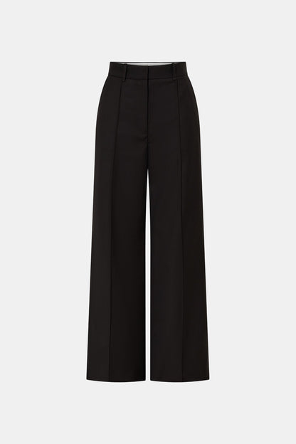 Camilla & Marc | Saxony High Waisted Pintuck Pant - Espresso Pindot