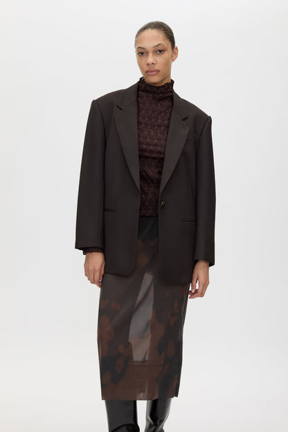 Camilla & Marc | Saxony Oversized Blazer - Espresso Pindot